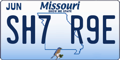 MO license plate SH7R9E