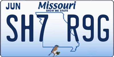 MO license plate SH7R9G