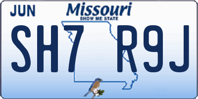 MO license plate SH7R9J