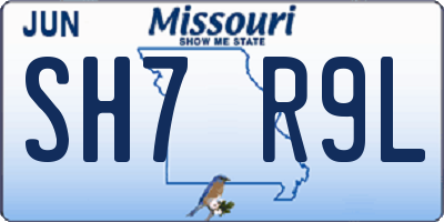 MO license plate SH7R9L