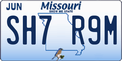 MO license plate SH7R9M