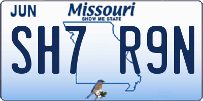 MO license plate SH7R9N