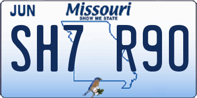 MO license plate SH7R9O