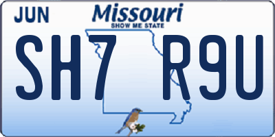 MO license plate SH7R9U