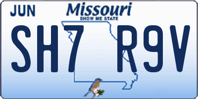 MO license plate SH7R9V