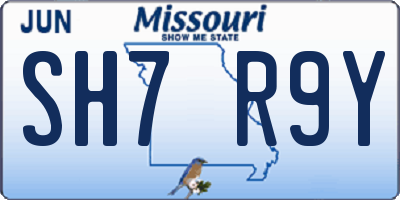 MO license plate SH7R9Y