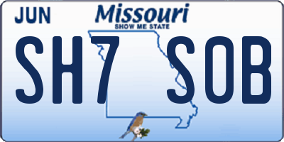 MO license plate SH7S0B