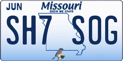 MO license plate SH7S0G