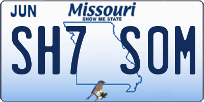 MO license plate SH7S0M