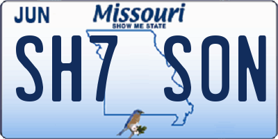 MO license plate SH7S0N
