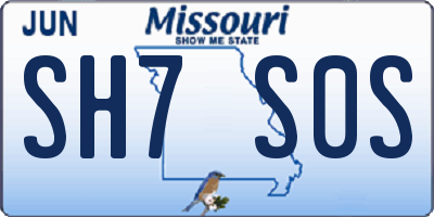 MO license plate SH7S0S