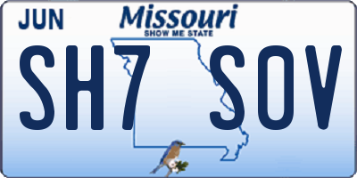 MO license plate SH7S0V
