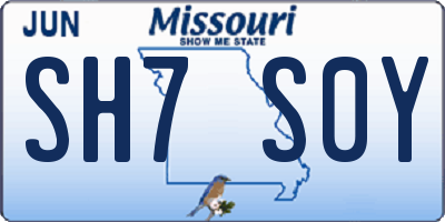 MO license plate SH7S0Y