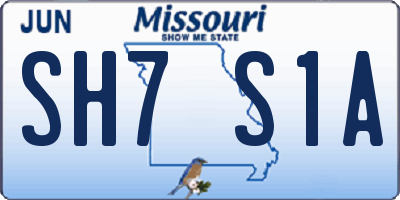 MO license plate SH7S1A