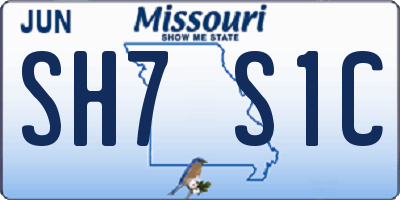 MO license plate SH7S1C