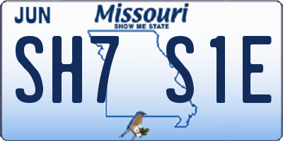 MO license plate SH7S1E