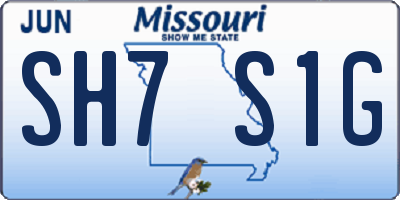 MO license plate SH7S1G