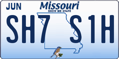 MO license plate SH7S1H