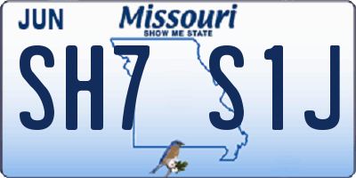 MO license plate SH7S1J