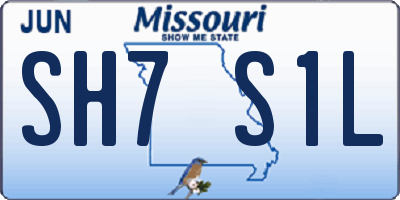 MO license plate SH7S1L
