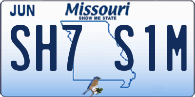MO license plate SH7S1M