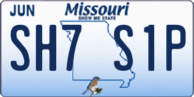 MO license plate SH7S1P