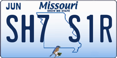 MO license plate SH7S1R