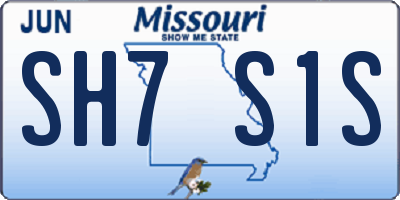 MO license plate SH7S1S