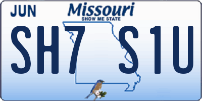 MO license plate SH7S1U