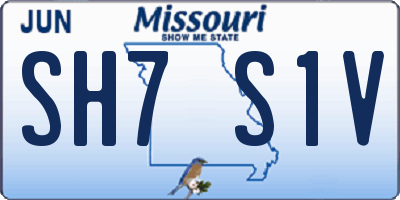MO license plate SH7S1V