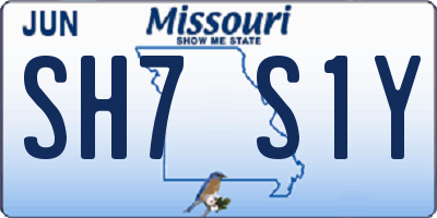 MO license plate SH7S1Y