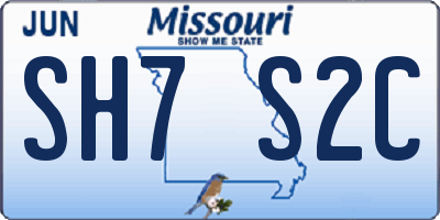 MO license plate SH7S2C