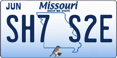 MO license plate SH7S2E