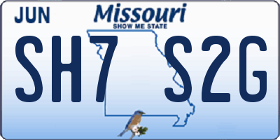 MO license plate SH7S2G