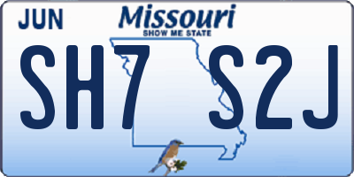 MO license plate SH7S2J