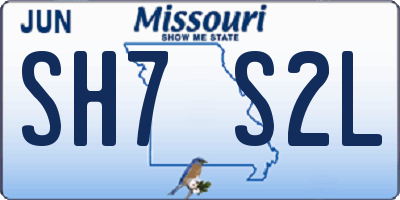 MO license plate SH7S2L