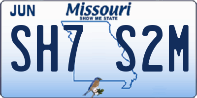 MO license plate SH7S2M