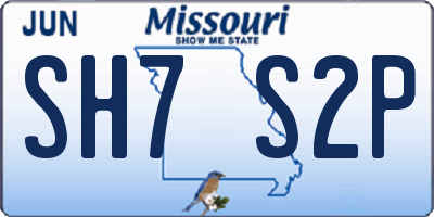 MO license plate SH7S2P