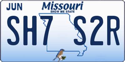 MO license plate SH7S2R
