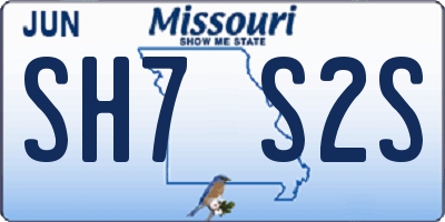 MO license plate SH7S2S