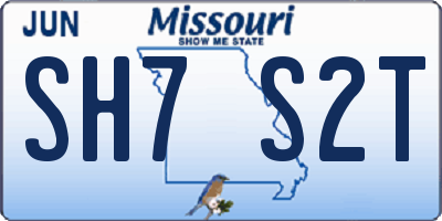MO license plate SH7S2T