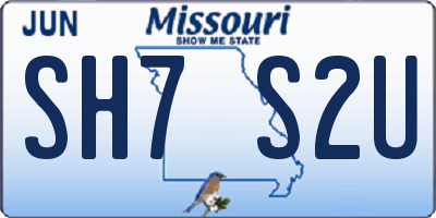 MO license plate SH7S2U