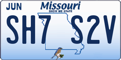 MO license plate SH7S2V