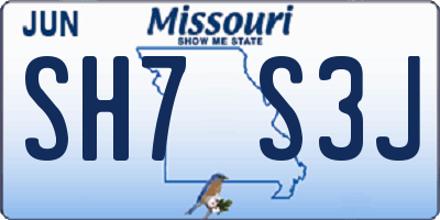 MO license plate SH7S3J