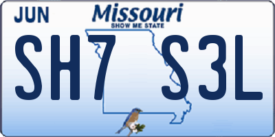 MO license plate SH7S3L
