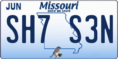 MO license plate SH7S3N