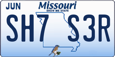 MO license plate SH7S3R
