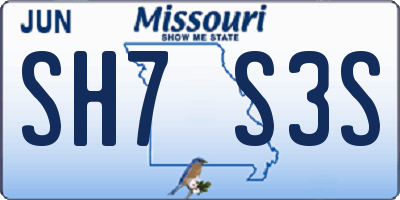 MO license plate SH7S3S