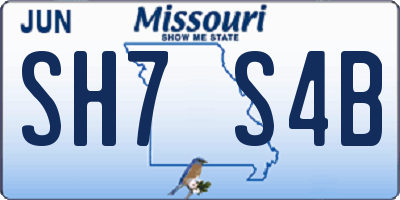 MO license plate SH7S4B
