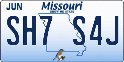 MO license plate SH7S4J